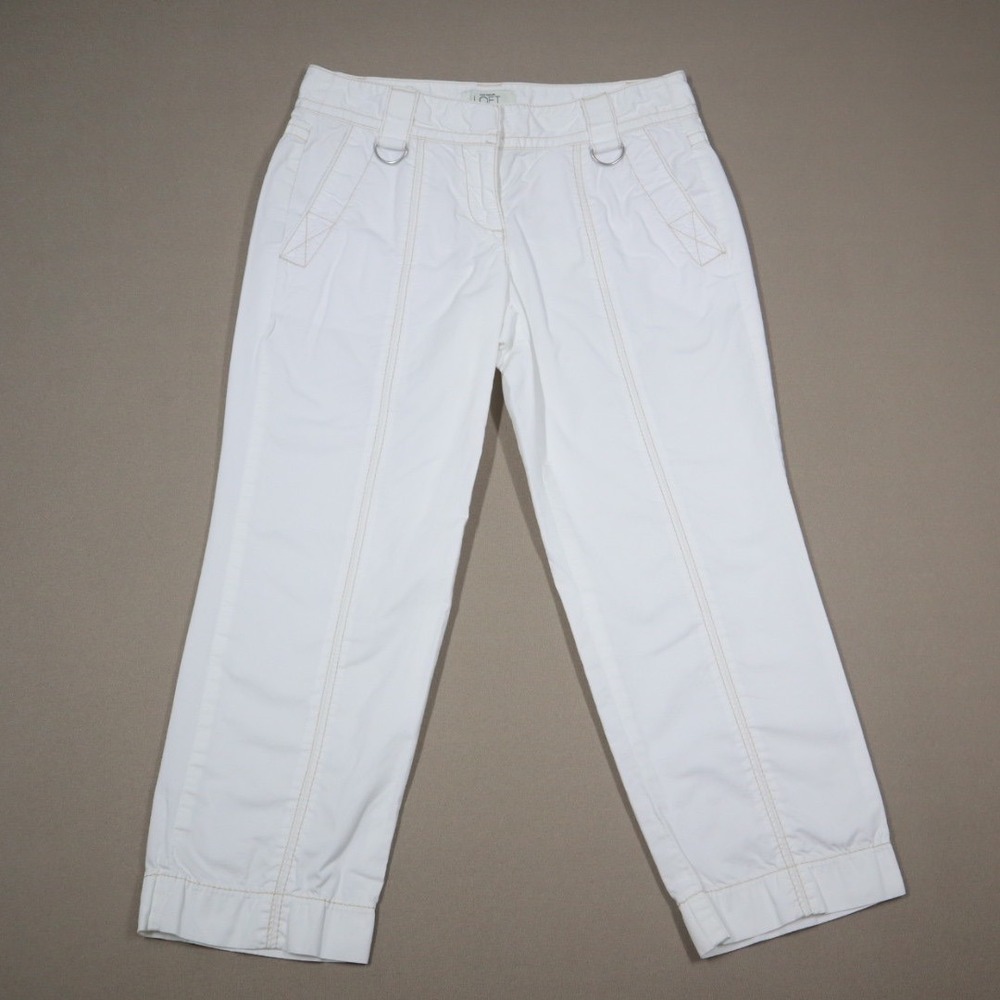 Ann Taylor Loft Petites White Pants‎ with Tan Stitching  - Size 00P